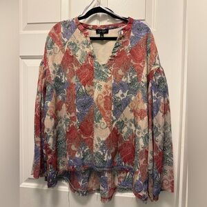 Jessica Simpson Boho Bell Sleeved with Distressed Blouse